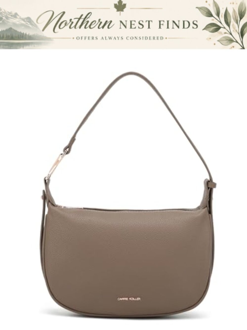 Vegan Leather Crescent Hobo Shoulder Bag